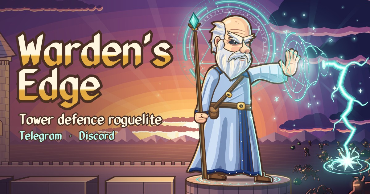 The share image: the Warden beside the wordmark